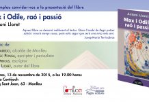 Antoni Lloret presenta “Max i Odile, raó i passió” a Manlleu