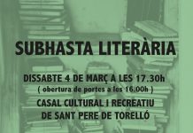 Subhasta literària a Sant Pere de Torelló