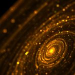 spiral golden particles glitter background