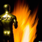 DALL·E 2023-03-14 21.46.50 – A real motion picture about an oscar statue burning in an arson