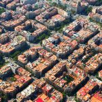 Aerial view  of  Eixample  district. Barcelona,  Spain