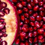 top view  close peeled pomegranate