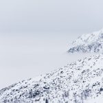 Beautiful scenery of clear white snowy mountains and hills