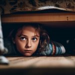 Young adult woman lies in comfortable bedroom, smiling generated by AI